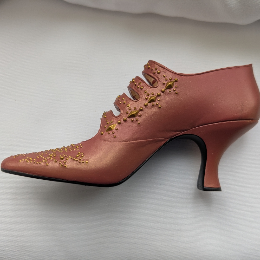 Miniature Brown Heel with Gold Accents